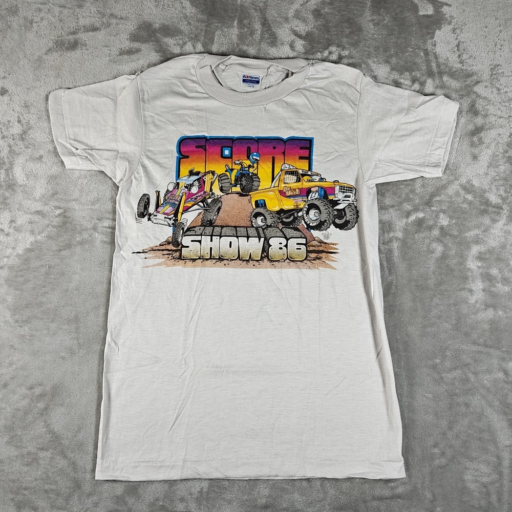 Vintage Score Show 86 Shirt Youth Large Car Truck Racing Single Stitch USA New